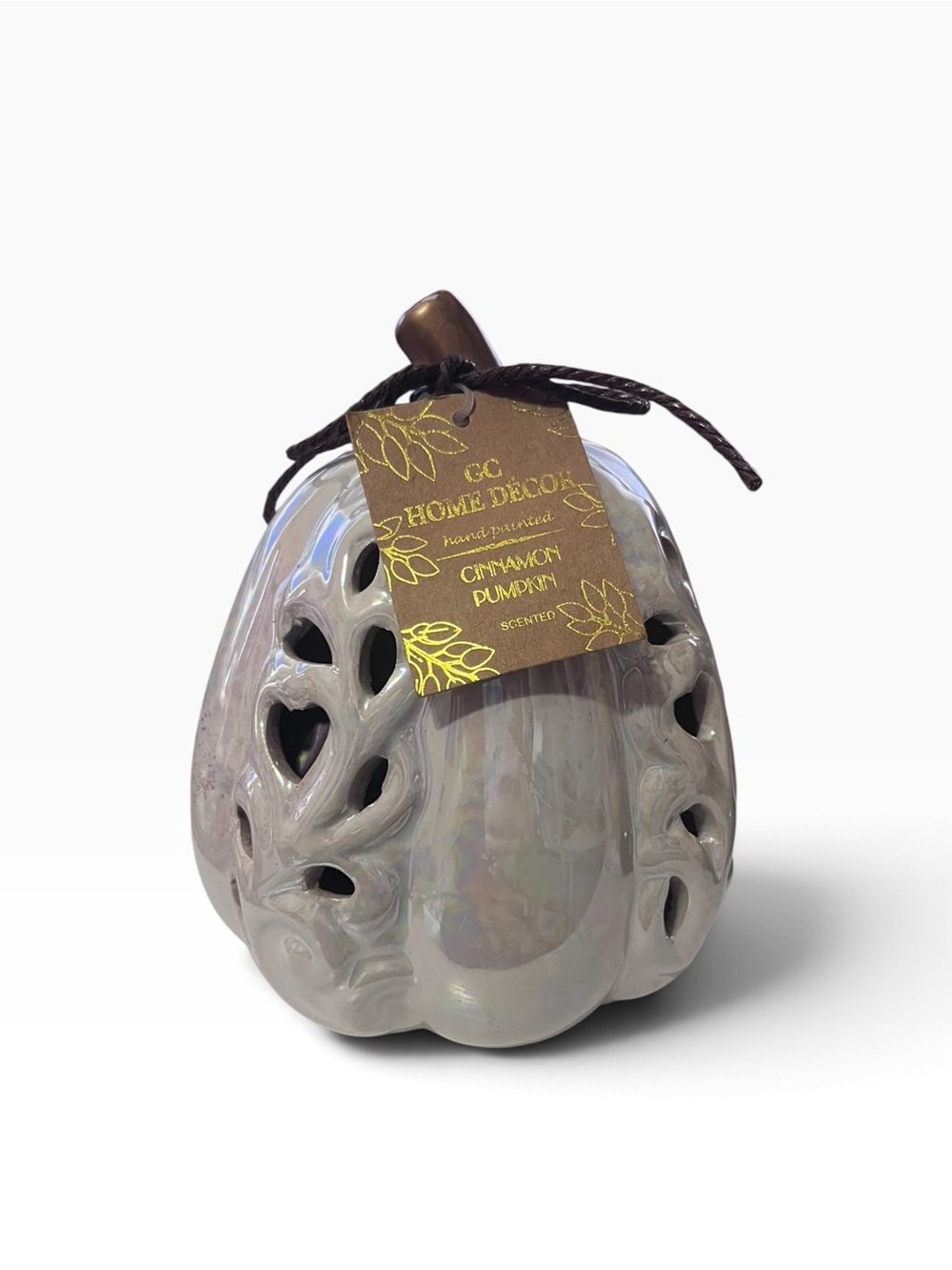 GC Home Décor Hand Painted Cinnamon Pumpkin Scented Ceramic Pumpkin